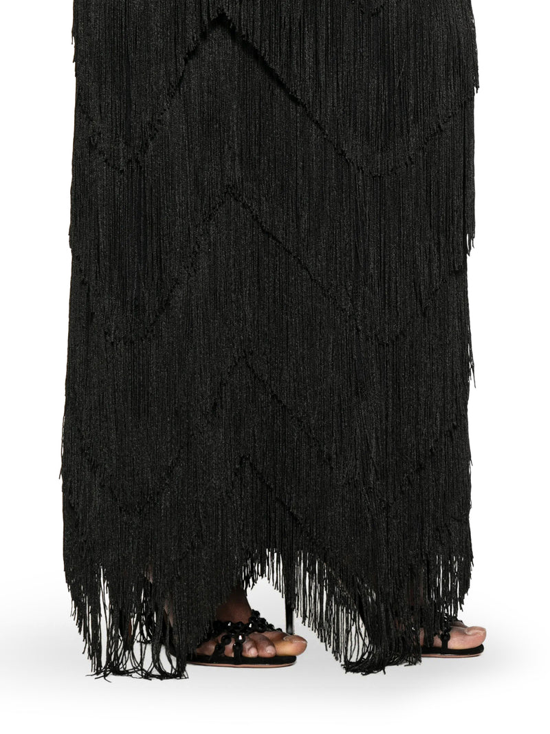 DARA LONG SKIRT WITH FRINGES