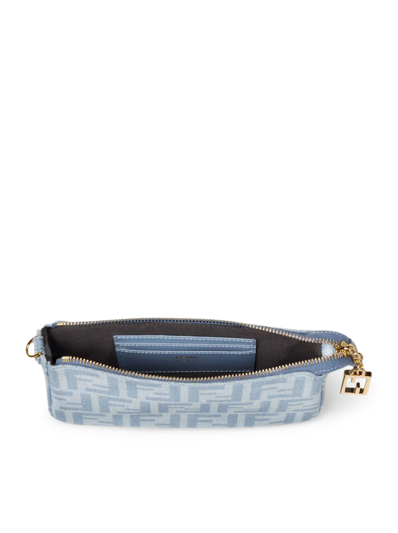 FF DENIM BAGUETTE POUCH LIGHT BLUE