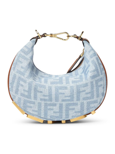 FENDIGRAPHY MINI BAG IN LIGHT BLUE FF DENIM