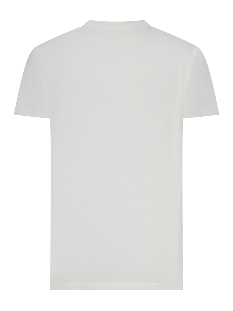 WHITE COTTON T-SHIRT WITH FRONT LOGO