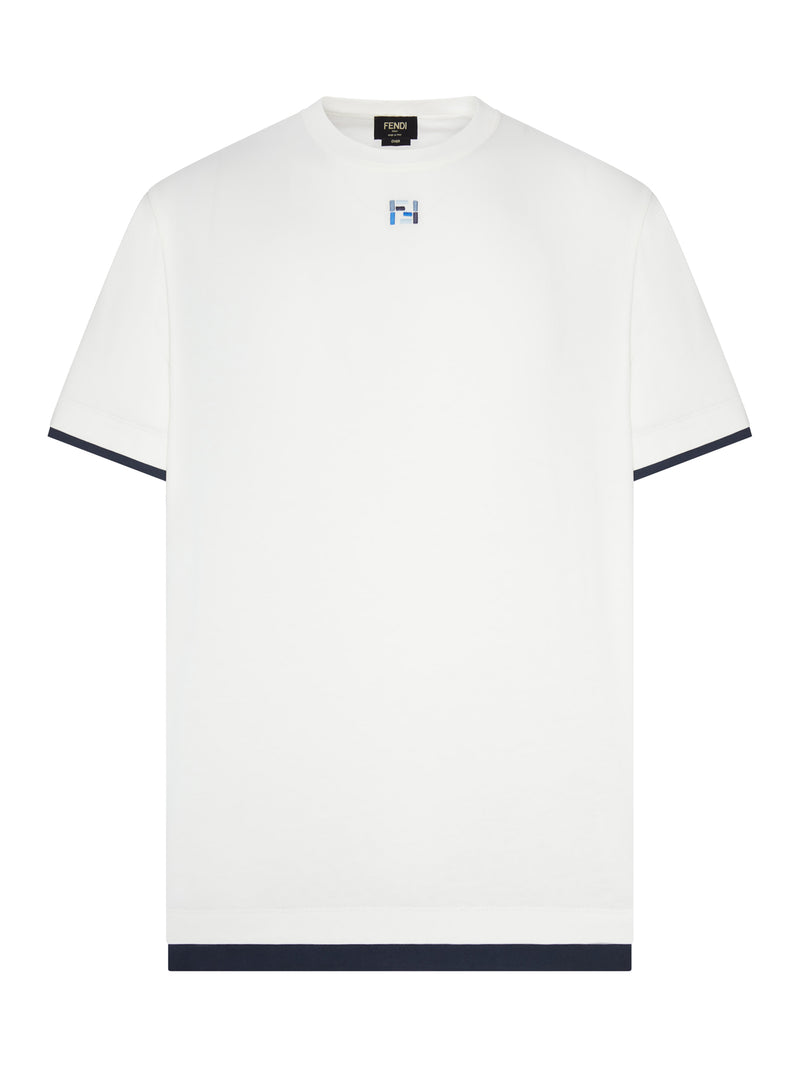 T-SHIRT WITH CONTRASTING PROFILES AND EMBROIDERED LOGO