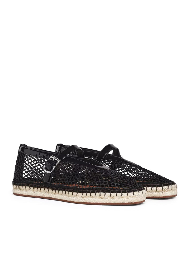 MESH AND PATENT LEATHER ESPADRILLES