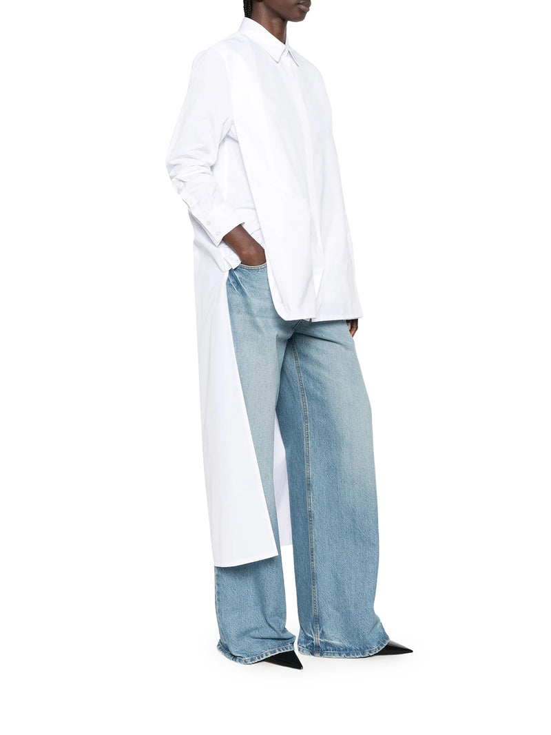 ASYMMETRIC COTTON POPLIN SHIRT