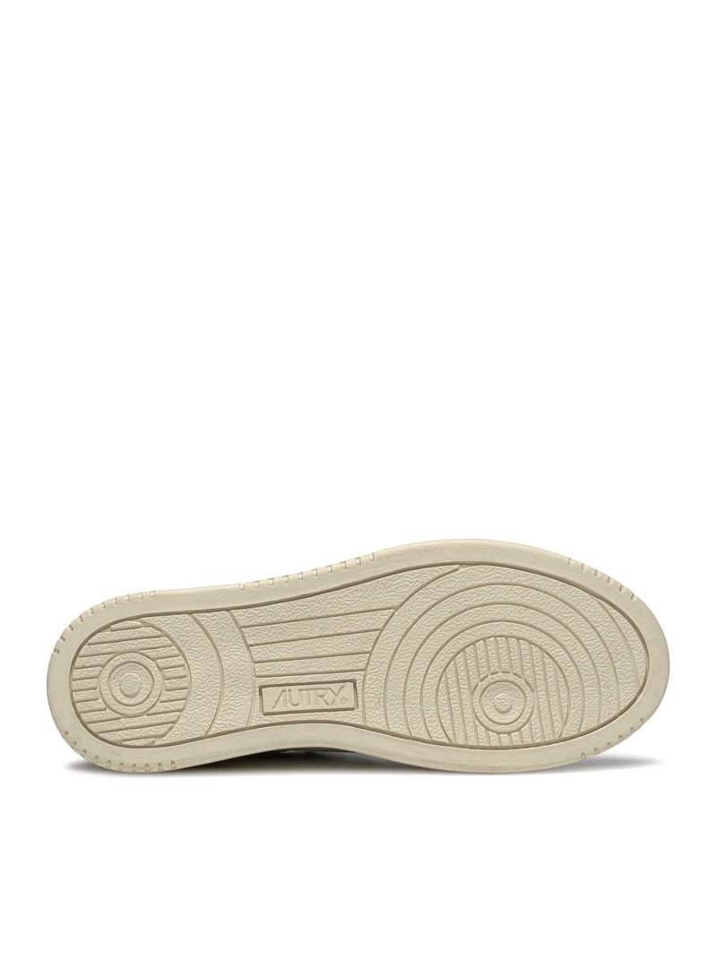 MEDALIST LOW SNEAKERS IN WHITE AND POWDER LEATHER AND BEIGE SUEDE