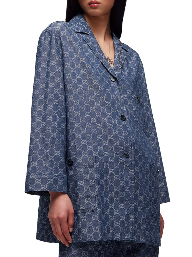 GG JACQUARD COTTON DENIM JACKET