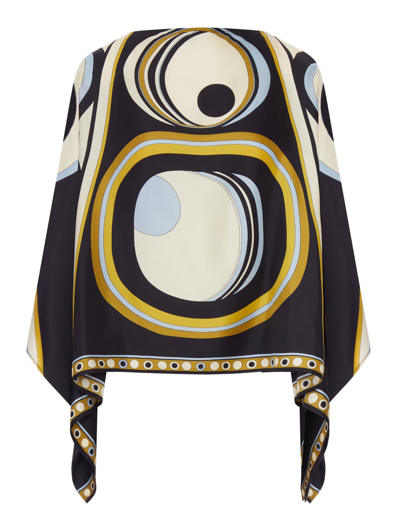 ASYMMETRIC SILK FOULARD TOP