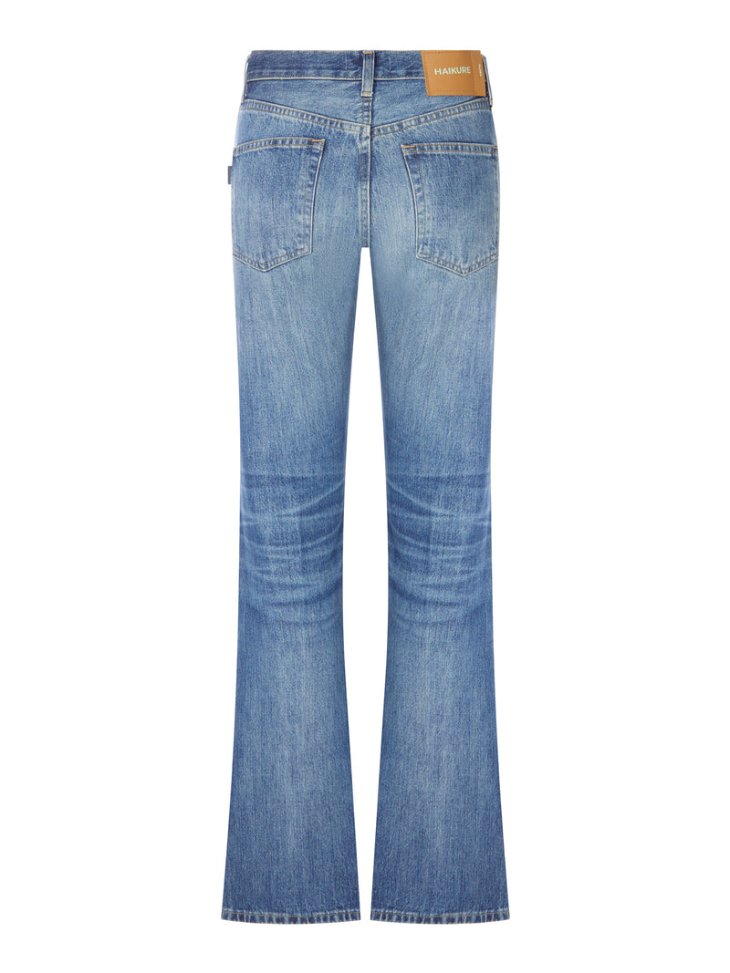 MEDIUM WASH DENIM FLARE JEANS