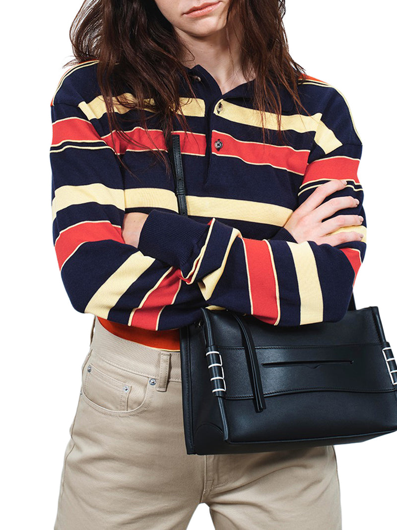 BLACK LEATHER LOAFER BAG