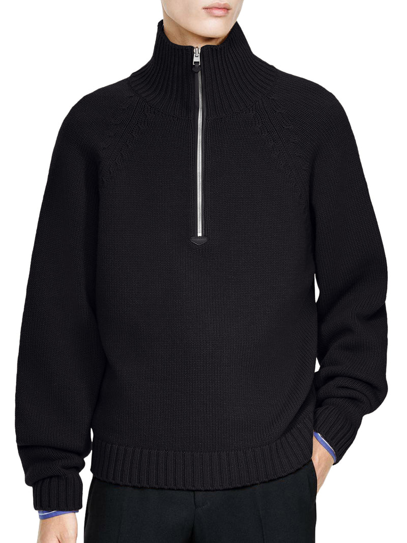 CASHMERE WOOL HALF-ZIP SWEATER