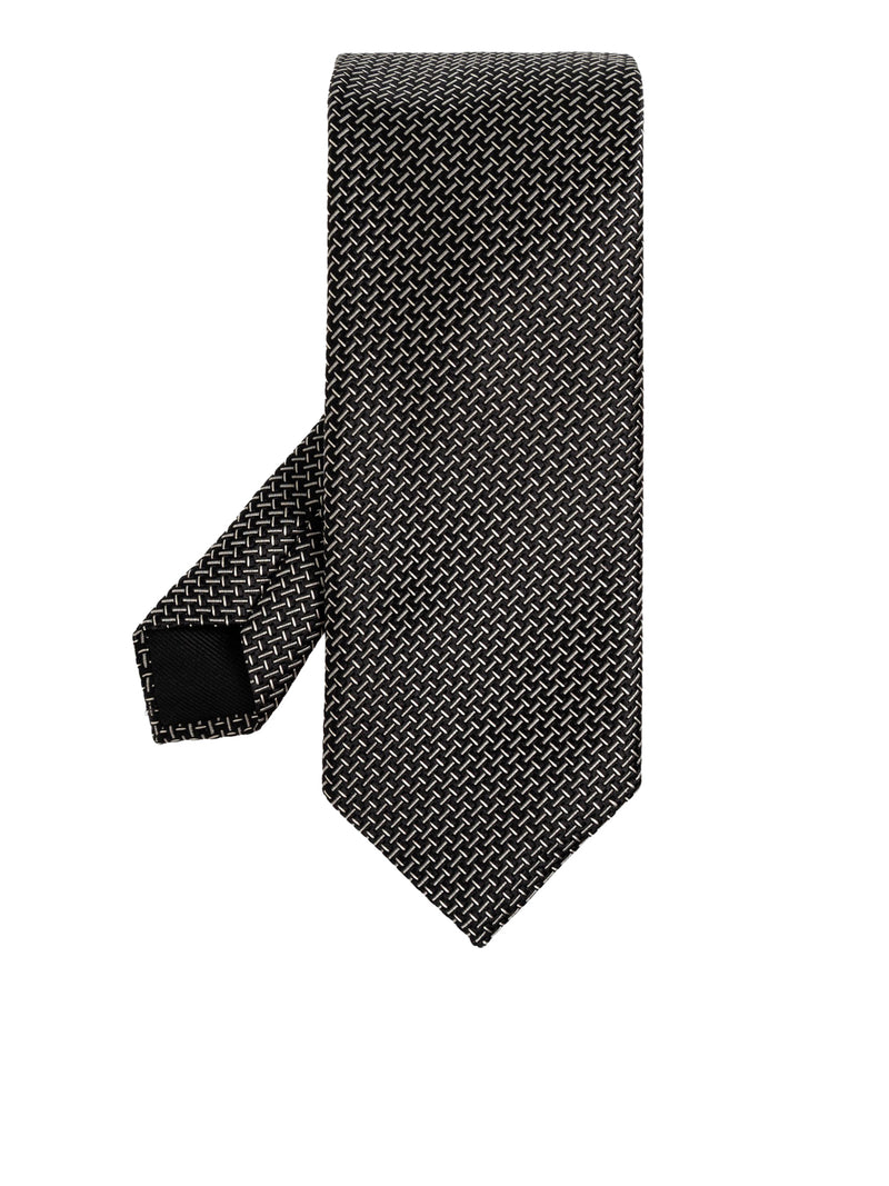 SILK TIE WITH GEOMETRIC PATTERN