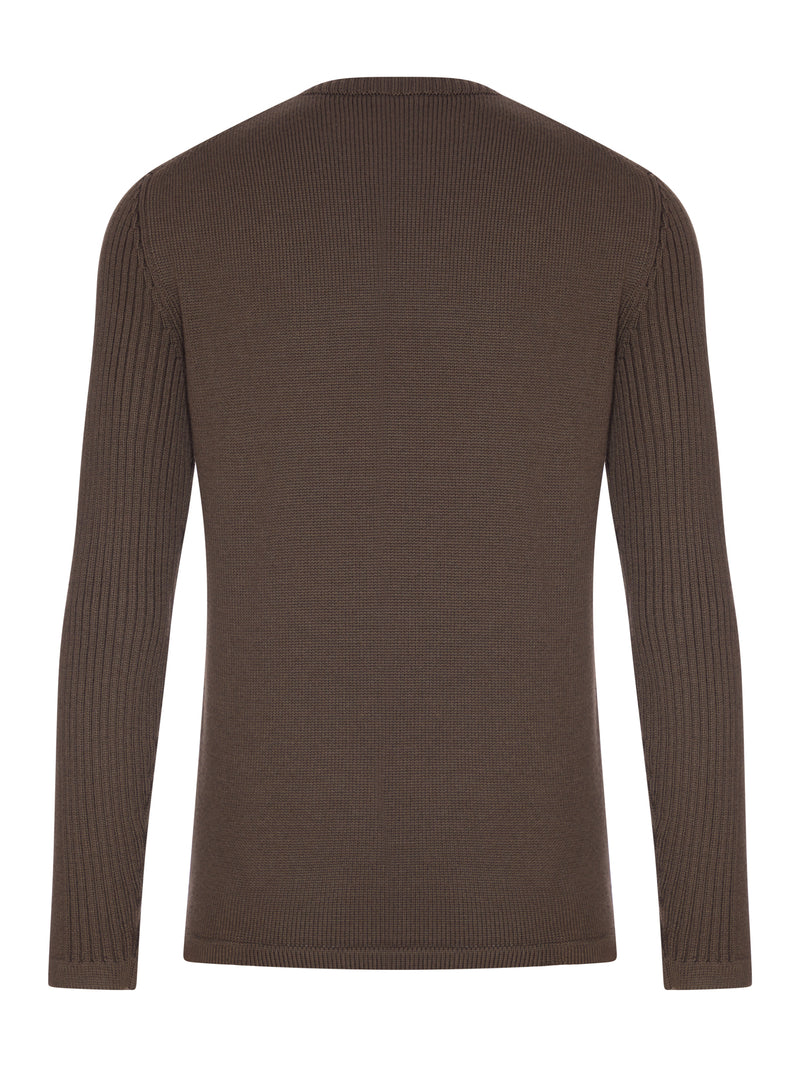 WOOL SWEATER WITH RE-NYLON POCKET