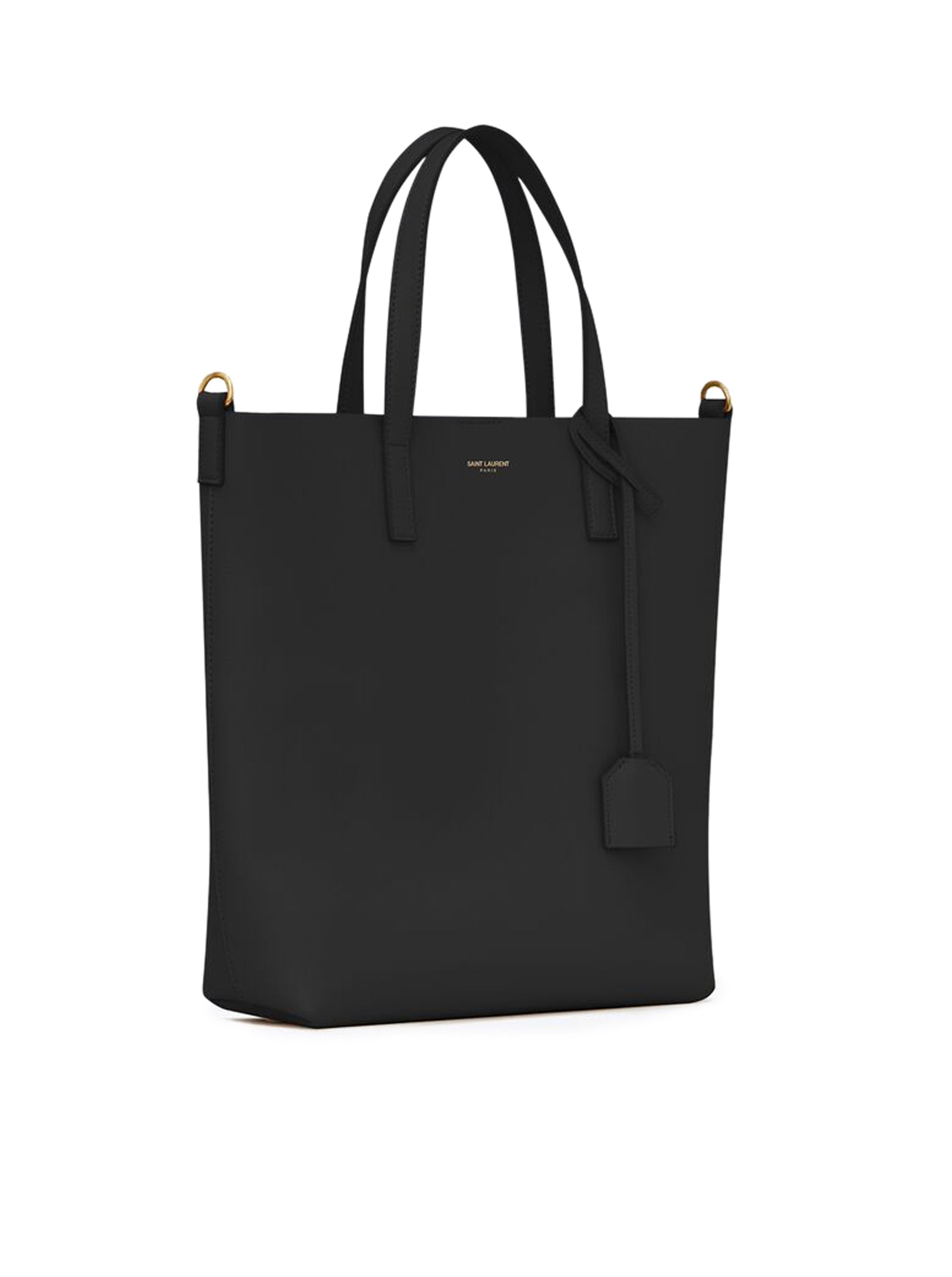 SAINT LAURENT TOY SHOPPING BAG IN BLACK LEATHER