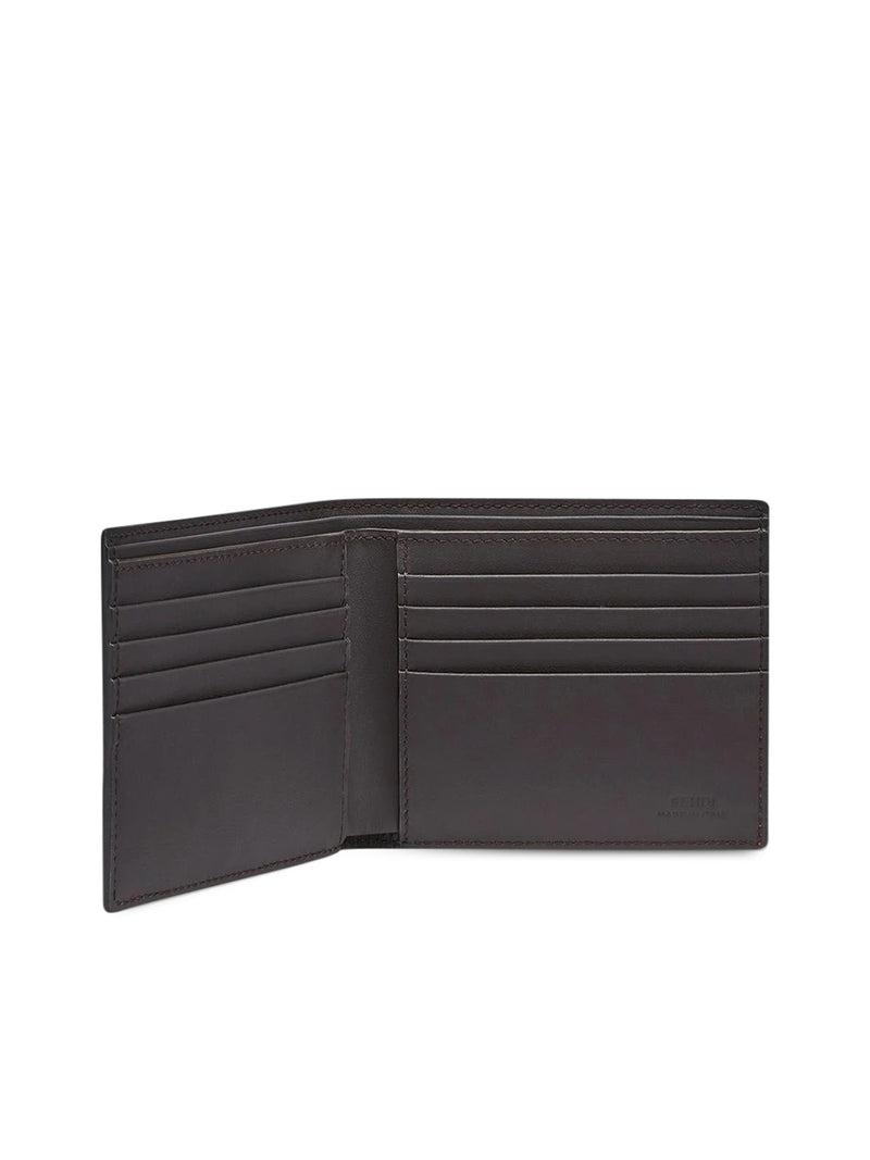 embossed logo bi-fold wallet