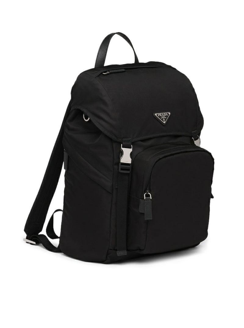 Backpack in Re-Nylon and Saffiano leather