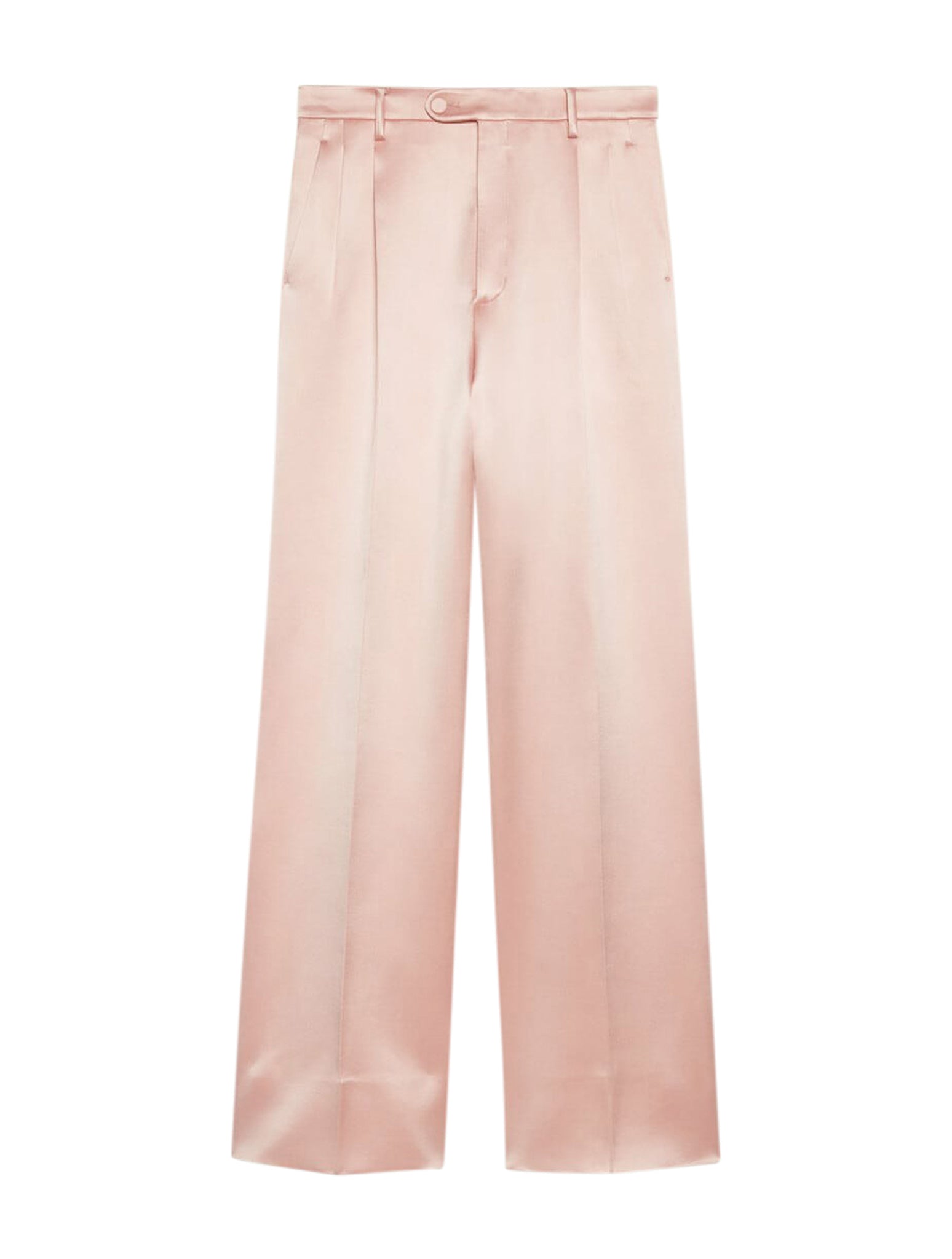Straight satin trousers