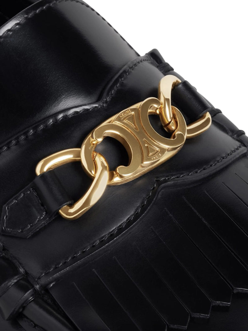 CELINE MARGARET LOAFER WITH TRIOMPHE CHAIN IN SHINY BULL