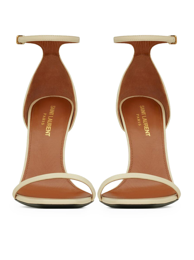 OPYUM SANDALS IN SMOOTH LEATHER WITH GOLDEN HEEL