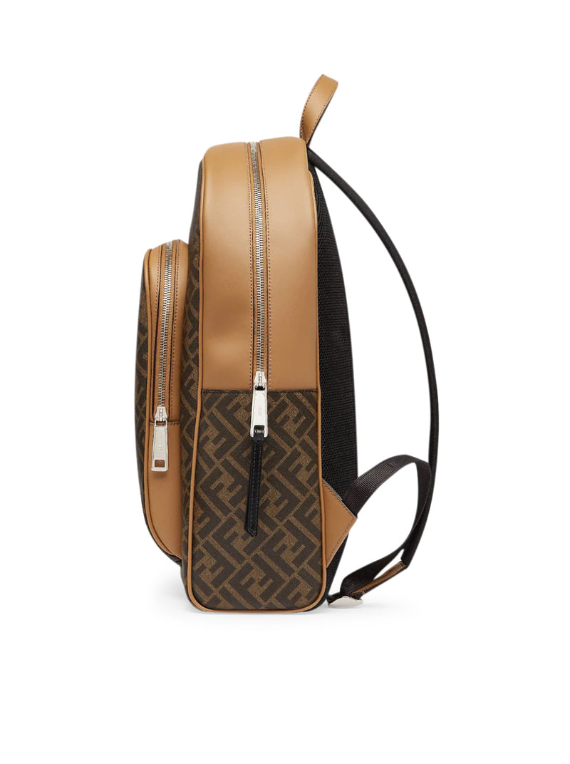 Brown FF fabric backpack