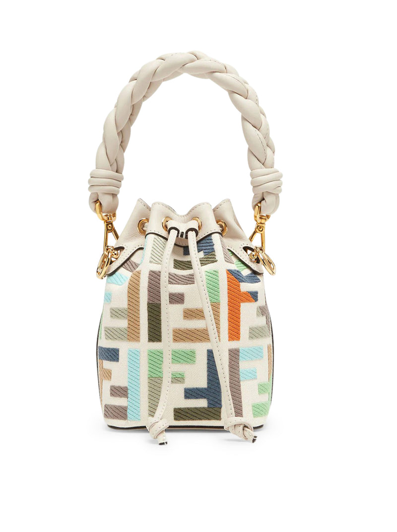 Fendi Mon Tresor Logo Canvas Bucket Bag