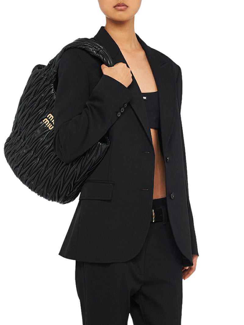 Miu Wander shopping bag in quilted nappa leather