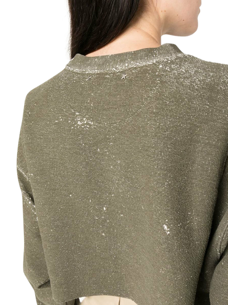 bleached-effect cropped sweatshirt