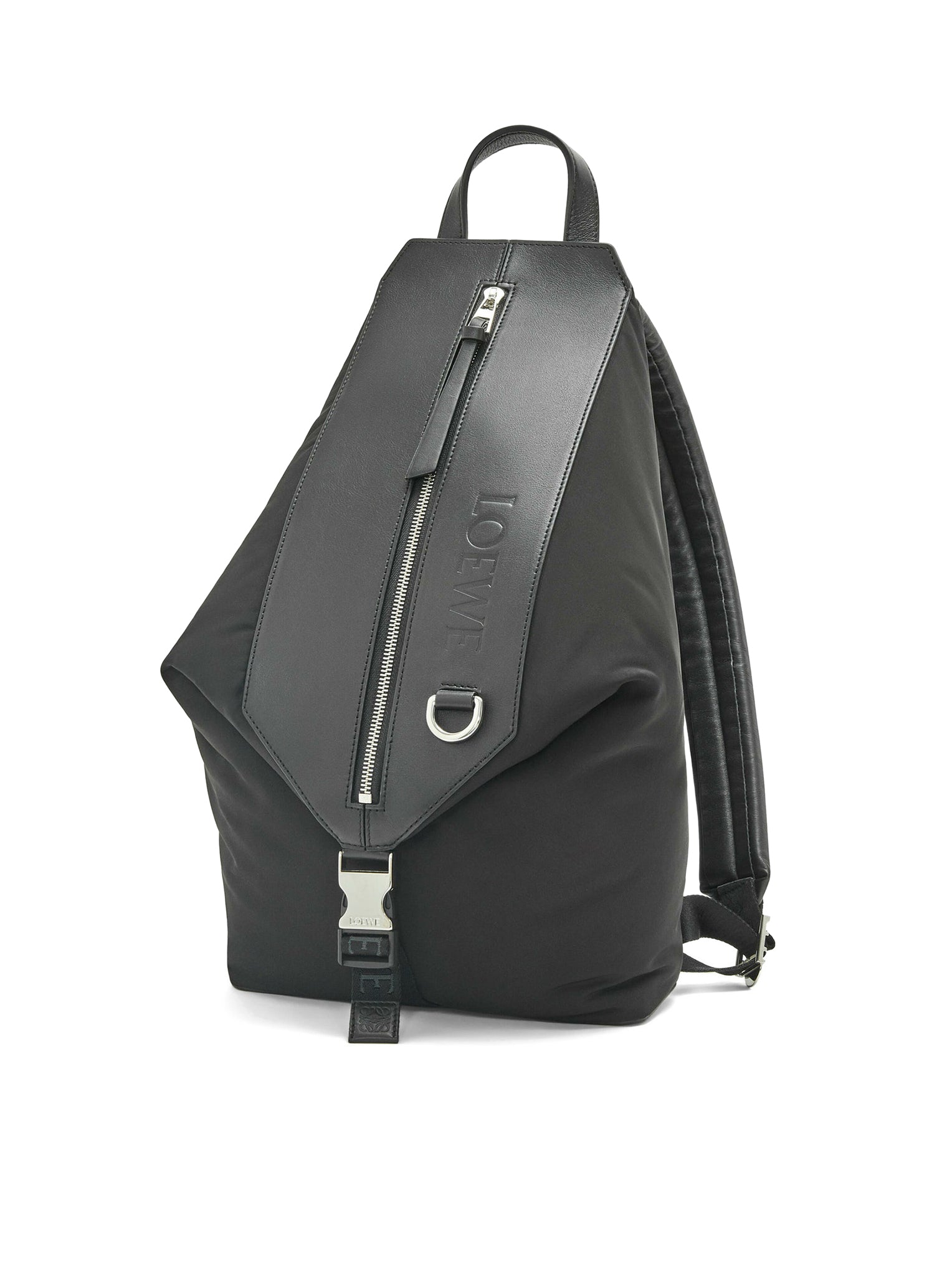 Small Convertible backpack in nylon and calfskin