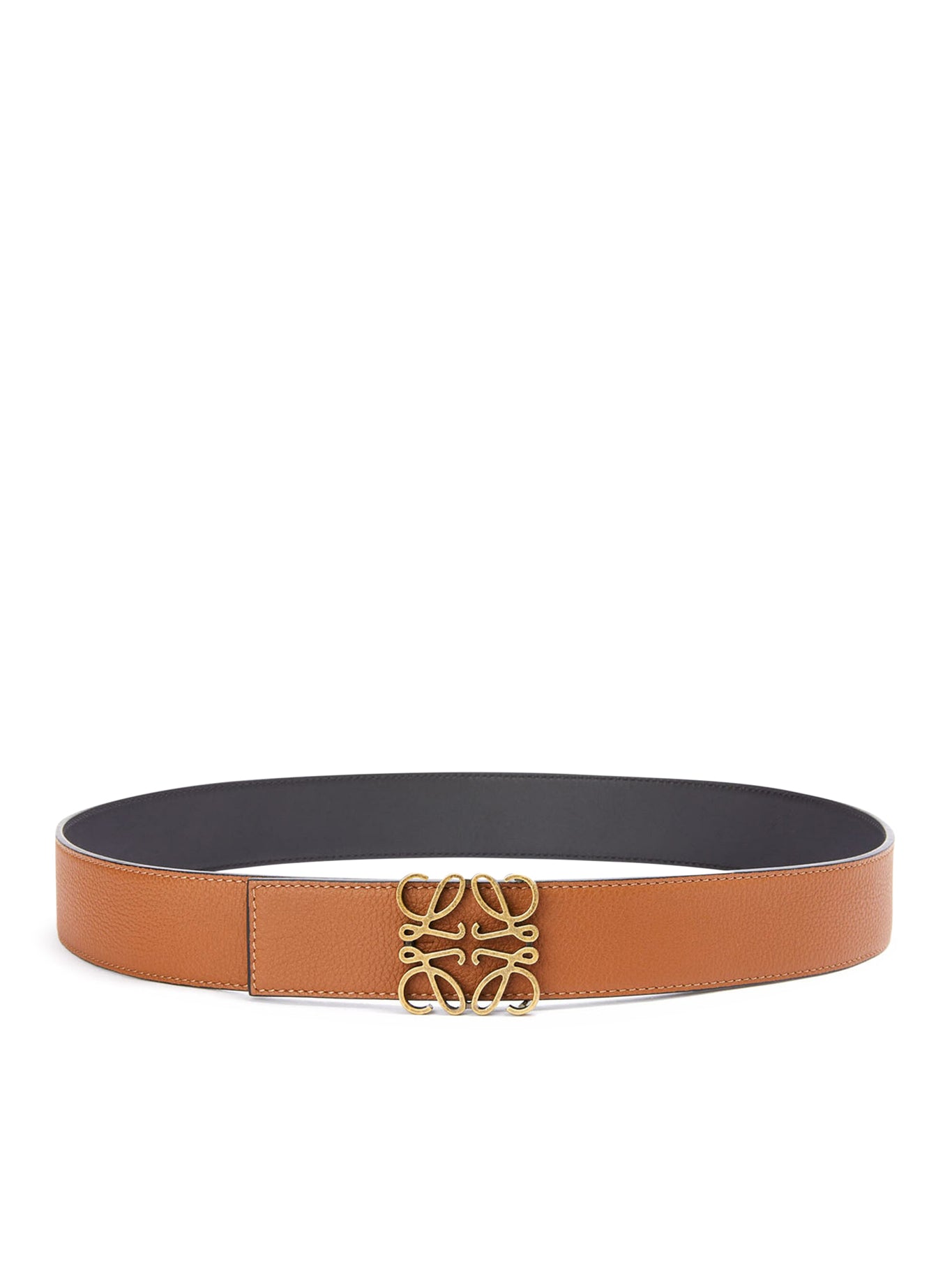 Reversible Anagram belt in soft grained calfskin and smooth calfskin