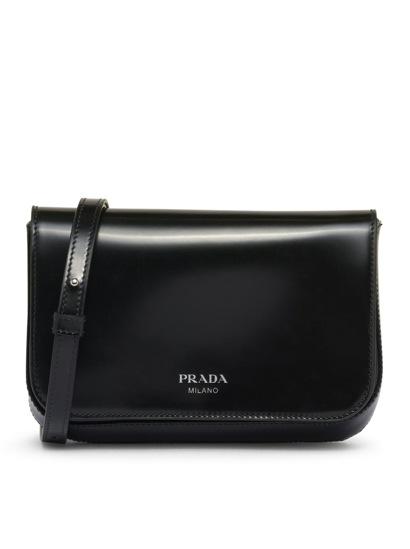 Brushed leather shoulder bag Prada