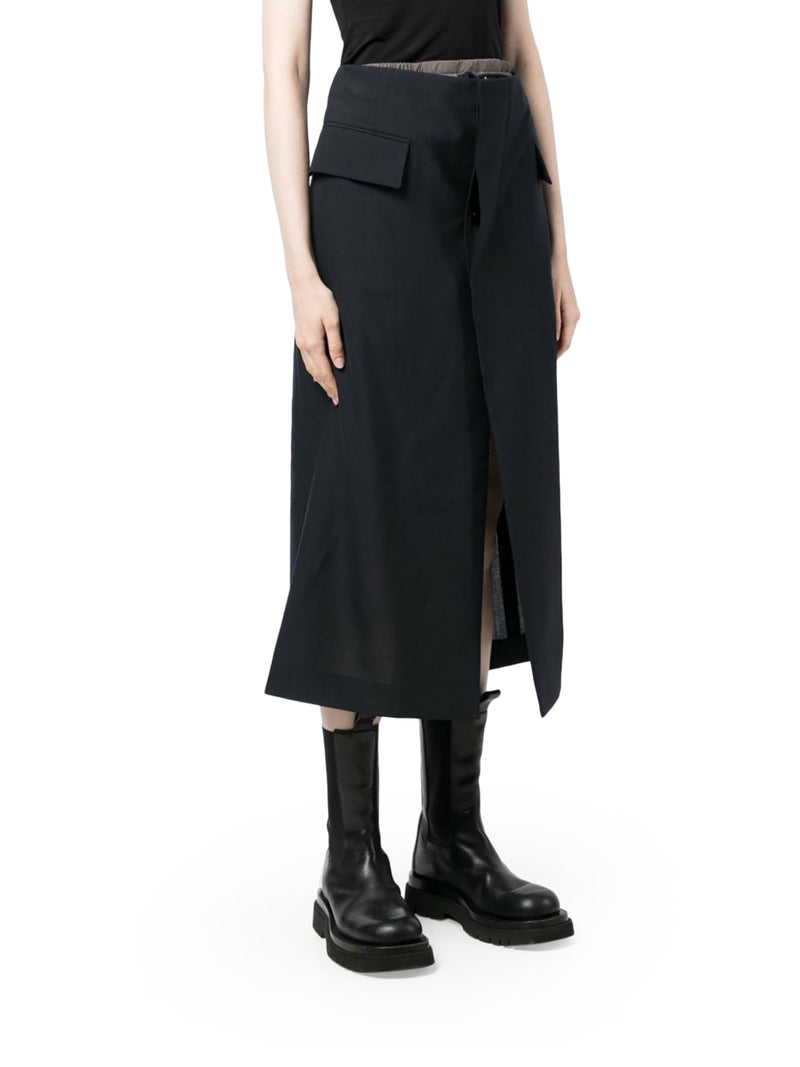Asymmetric midi skirt