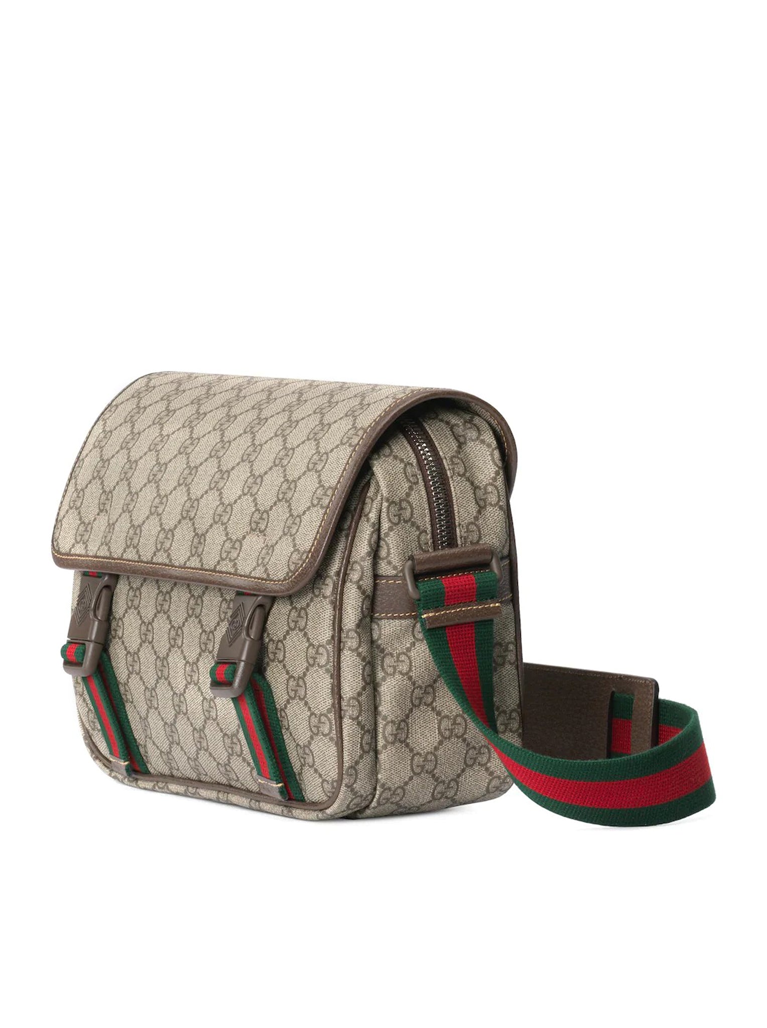 GUCCI: Ace sneakers in GG Supreme fabric with Web bands - Beige