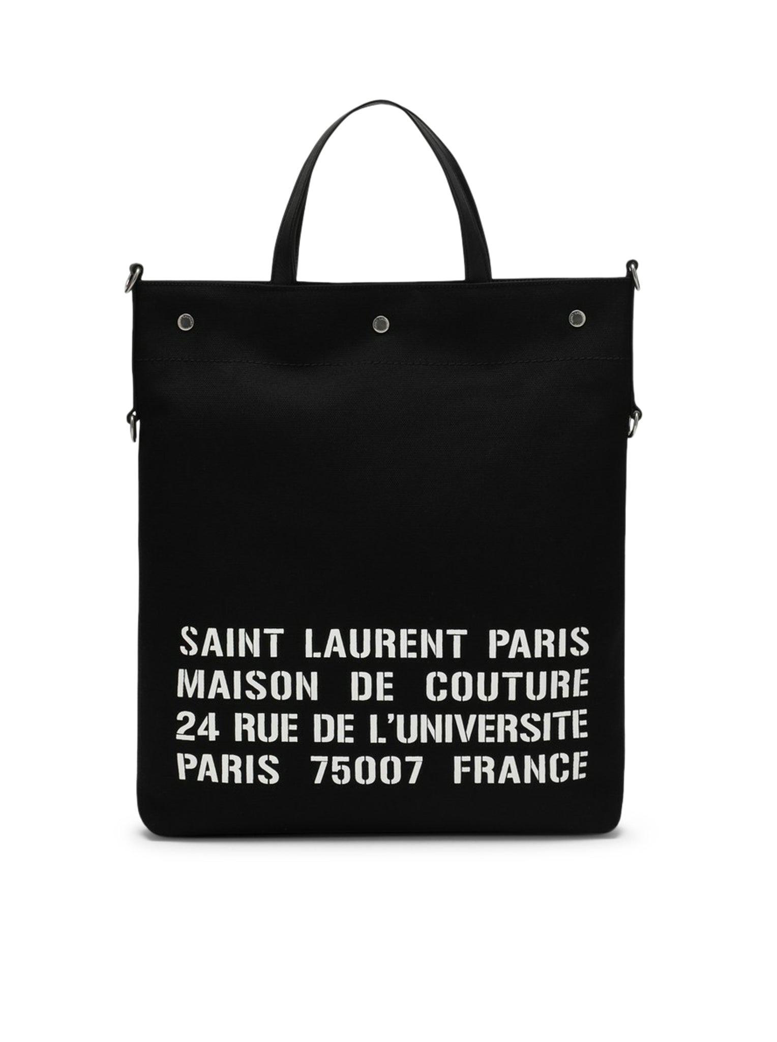 Black North/South tote bag in canvas