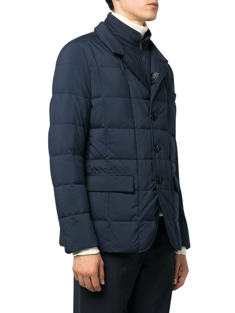 quilted button-fastening jacket