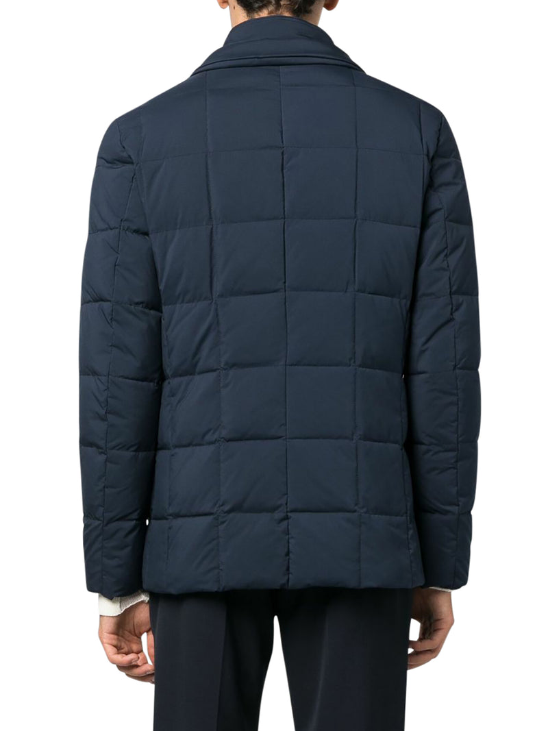 quilted button-fastening jacket
