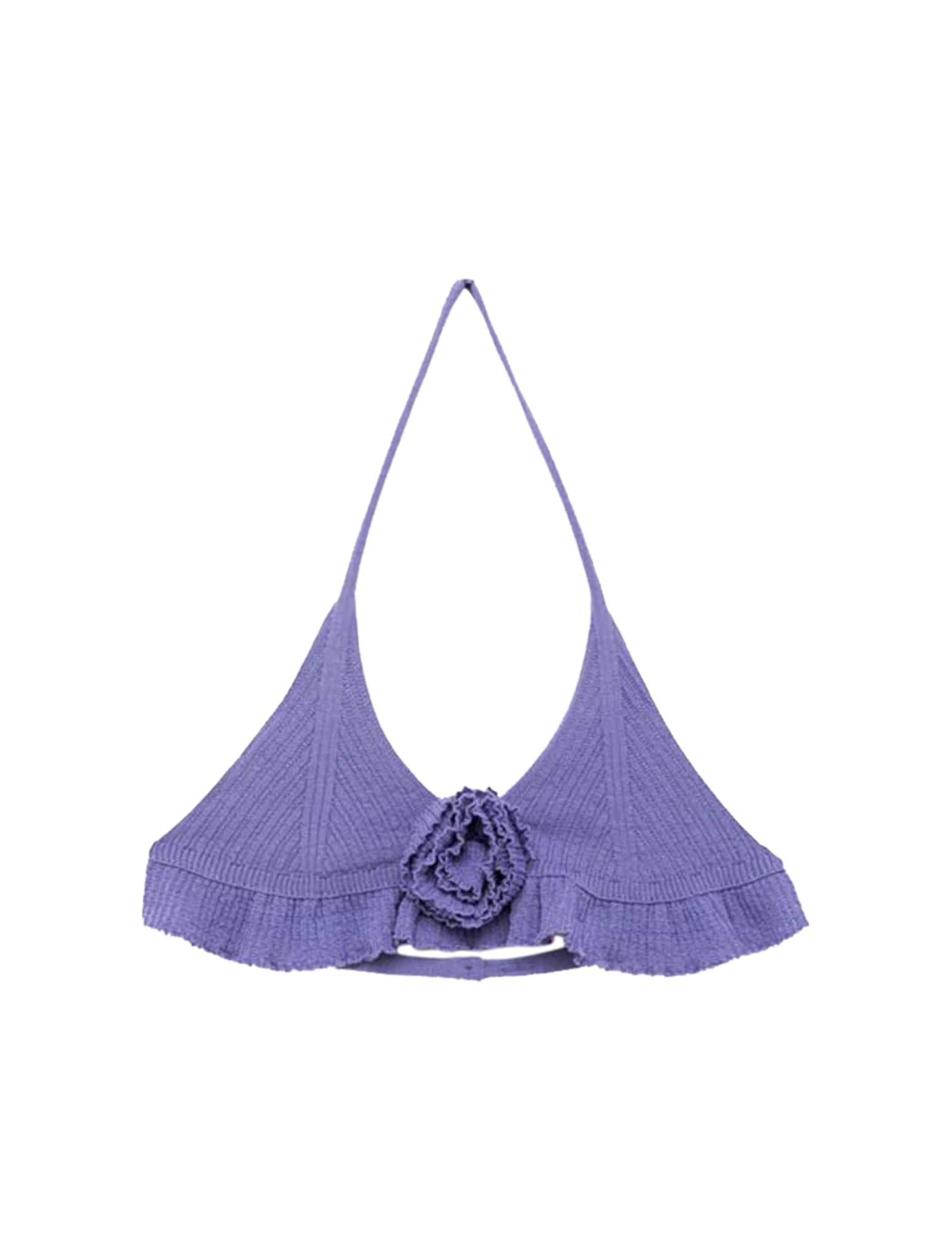 KNITTED BRA WITH ROSE DÉCOR