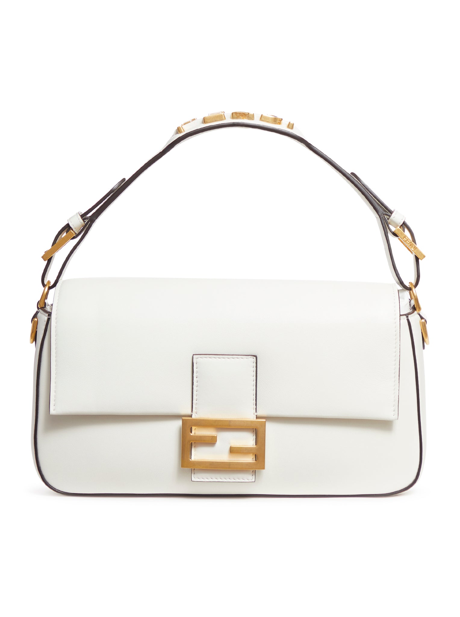 WHITE LEATHER BAGUETTE BAG
