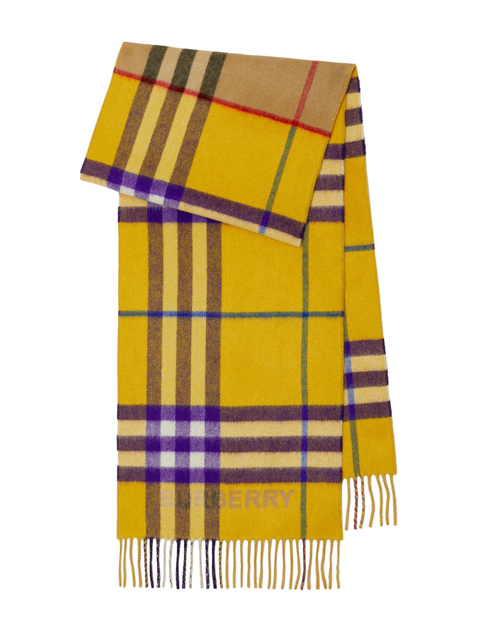 Burberry London 100% Cashmere Classic Plaid 56"x12" Scarf - Made  in England