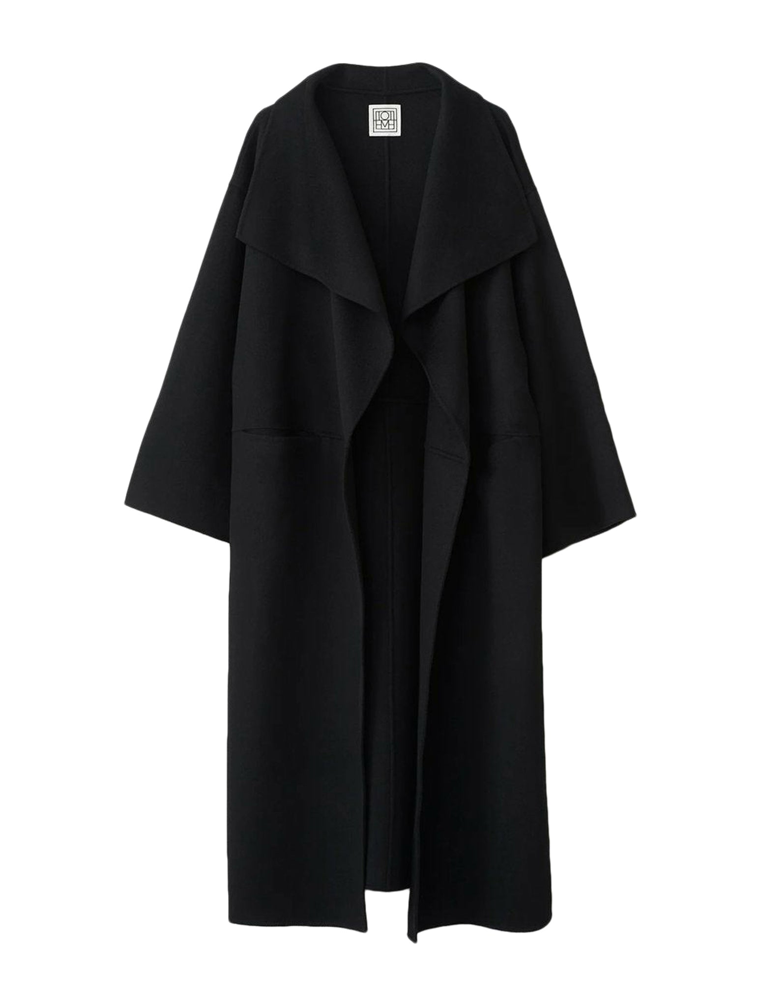 Signature wool cashmere coat black