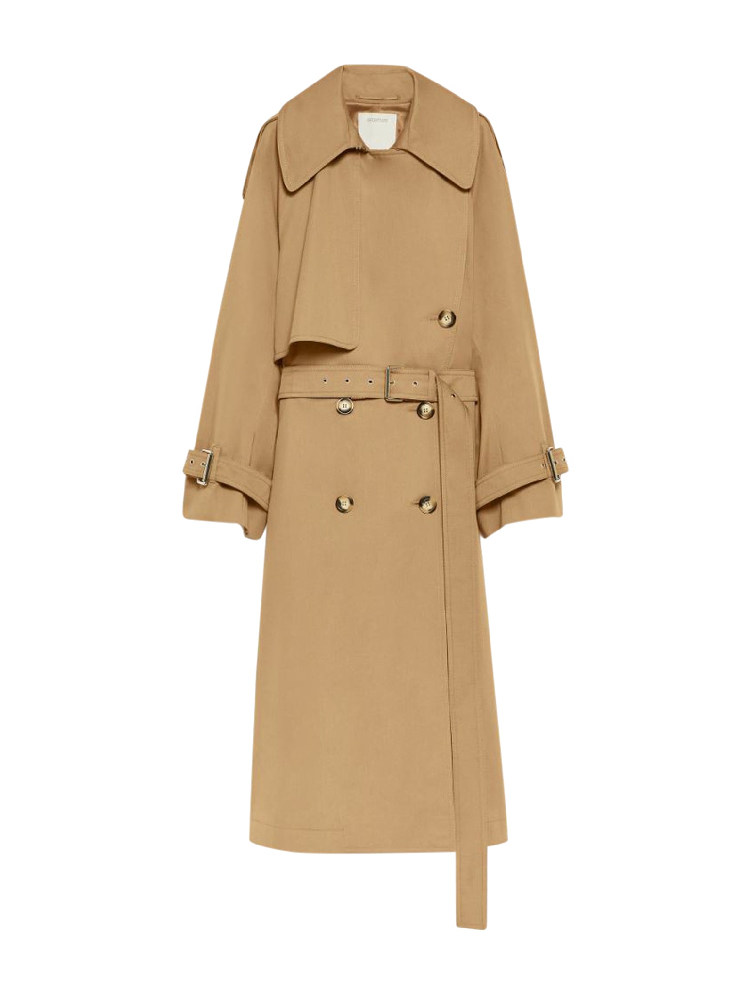 Oversized trench coat in anti-drop cotton