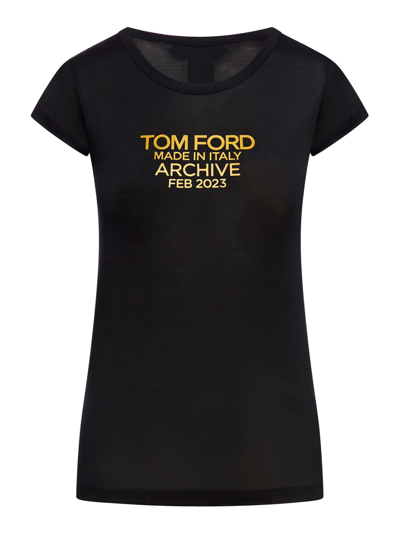 SILK JERSEY FITTED T-SHIRT WITH TOM FORD LOGO