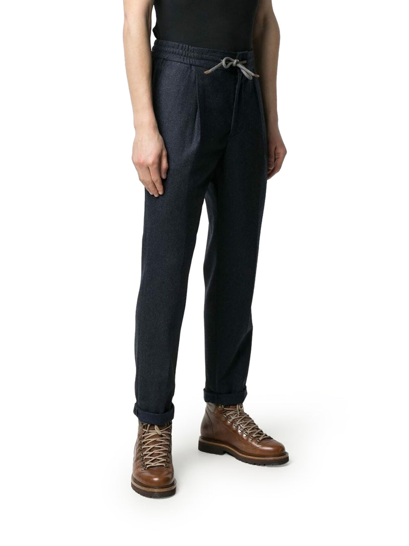 Tapered trousers with drawstring