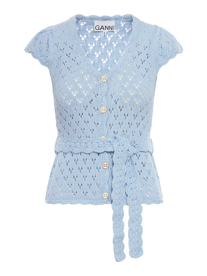 COTTON LACE SHORT SLEEVE CARDIGAN