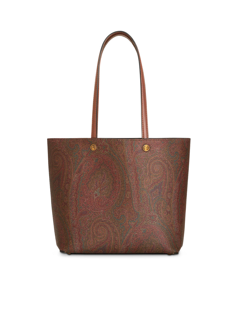 Paisley shopping bag in coated canvas