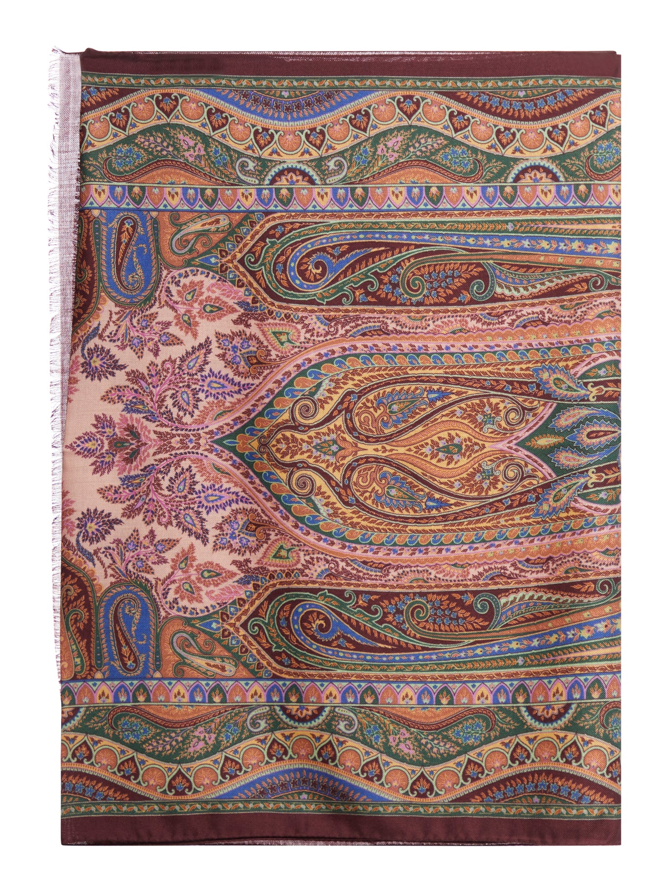 paisley-print frayed scarf