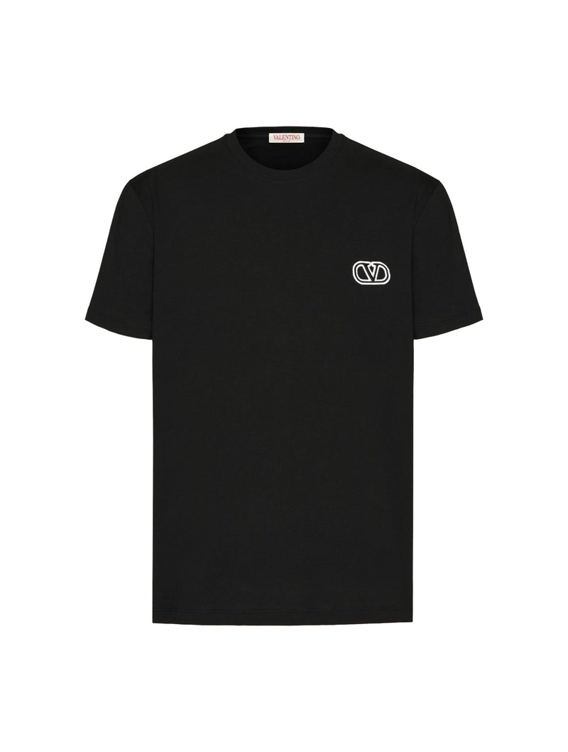 COTTON T-SHIRT WITH VLOGO SIGNATURE PATCH