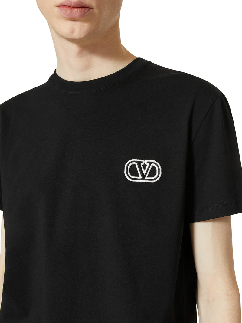 COTTON T-SHIRT WITH VLOGO SIGNATURE PATCH