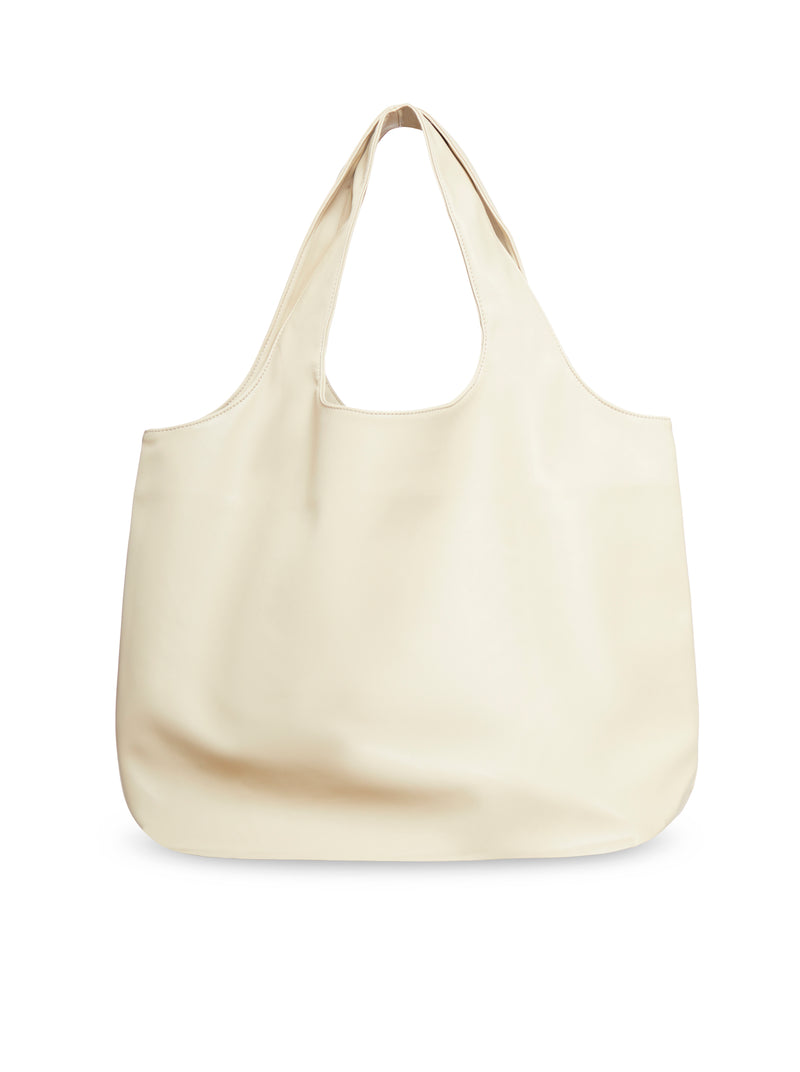 logo-print leather tote bag