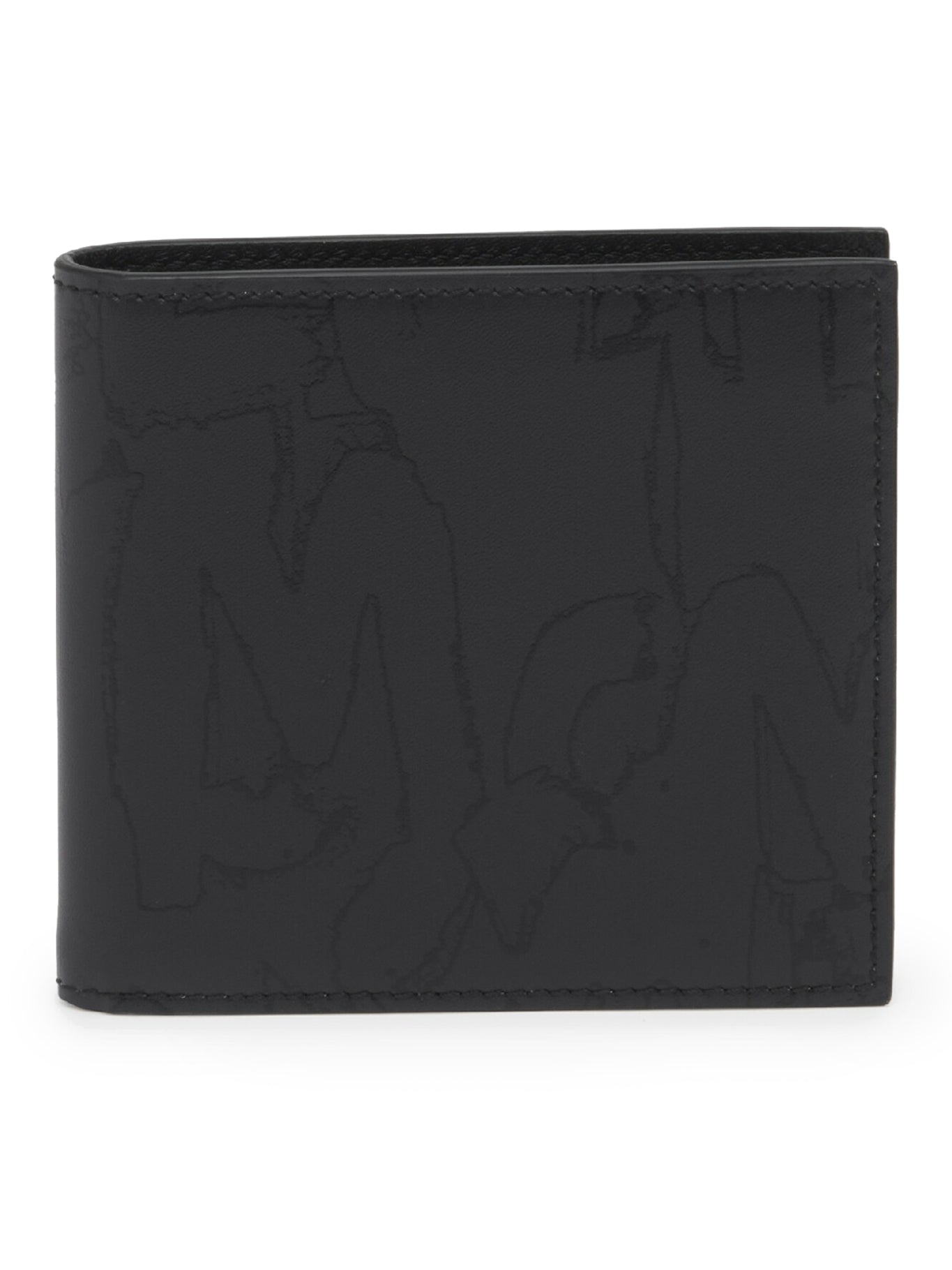 Men`s McQueen Graffiti Billfold Wallet in Black