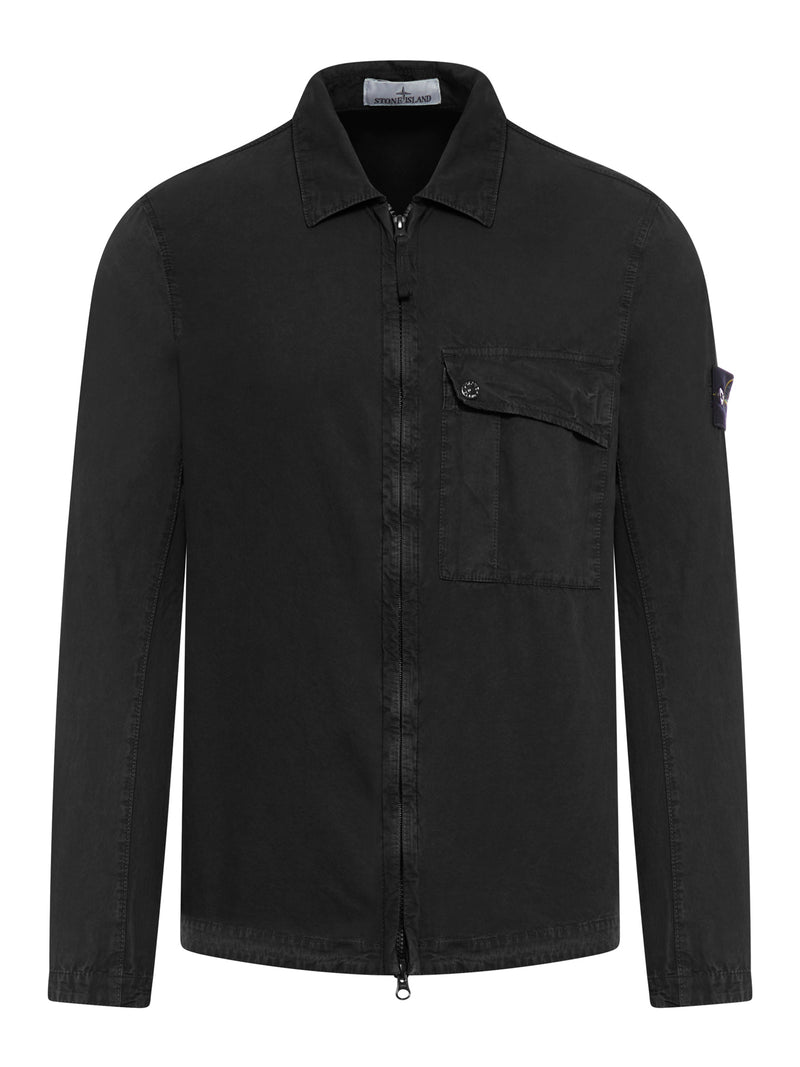 black cotton overshirt