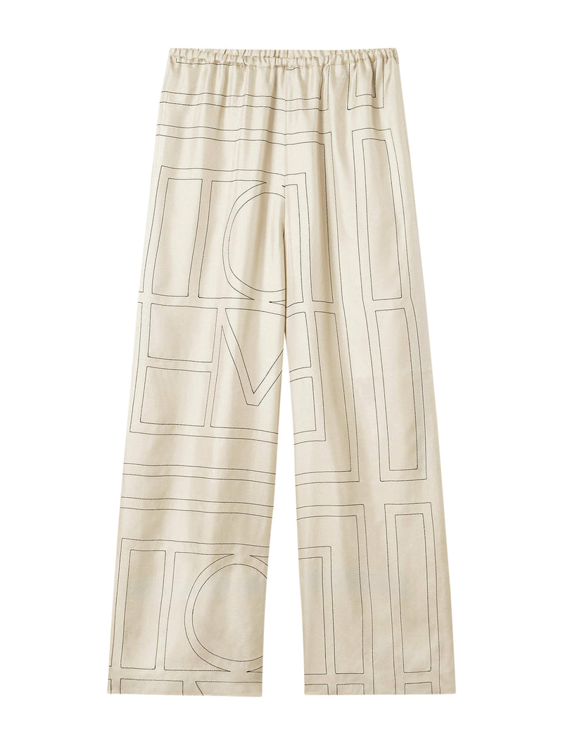 Monogram silk PANTS