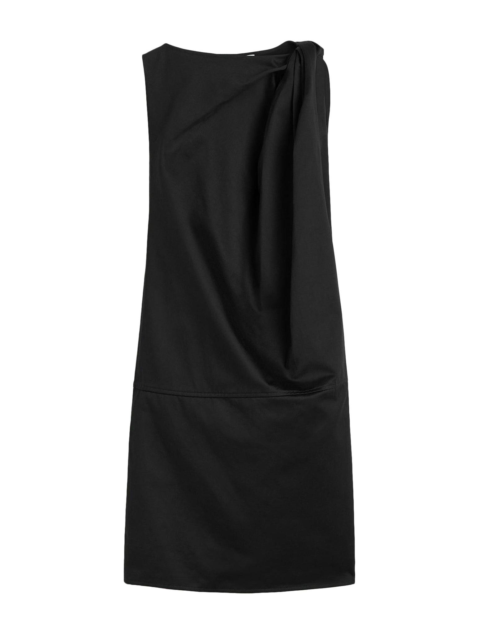Shoulder-twist dress black
